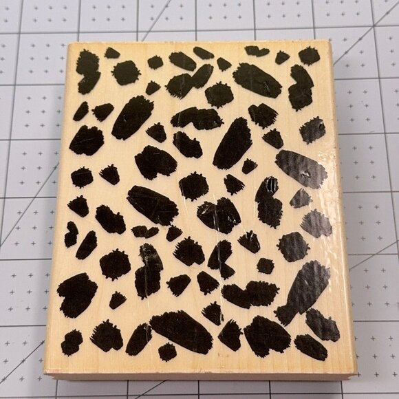 Dawn Houser Faux Fur Rubber Stamp Cow Cheetah Animal Print Large M32076 Craft - Picture 1 of 4